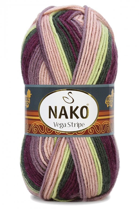 Vega Stripe Premium Akrilik El Örgü İpi Yünü No: 82414 - 2
