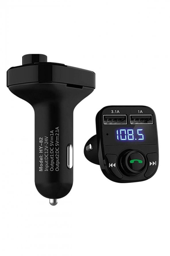 Car X8 Araç Fm Transmitter 5.0 Bluetooth Usb Mp3 Sd Kart Çakmaklık Girişli Oto Müzik Çalar