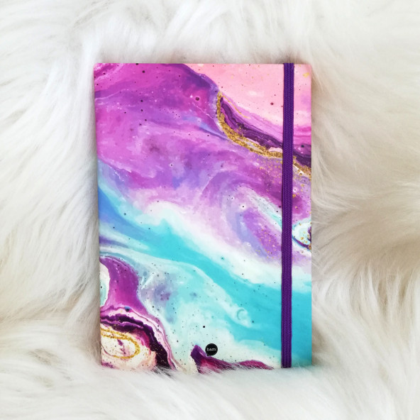 Renkli Galaxy Lastikli Defter