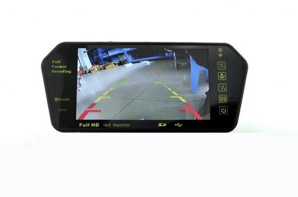 7" KAMERALI PARK SENSÖRÜ  + 4 SENSÖR KOMPLE SET GRİ - 9