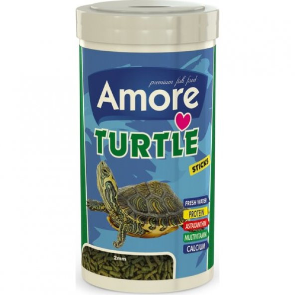 Amore Turtle Sticks 250 ml Vitamin Kalsiyum Mineral Plus Dengeli Veggie Sürüngen ve Kaplumbağa Yemi