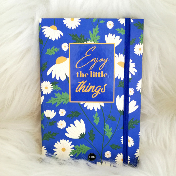 Lacivert Papatya Enjoy The Little Things Lastikli Defter