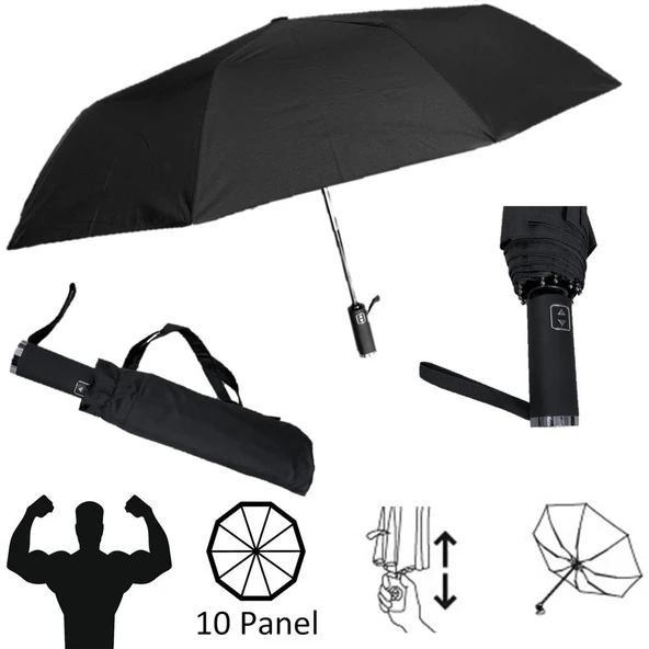 10 Tel Lüx Rüzgarda Kırılmaz Erkek Şemsiyesi