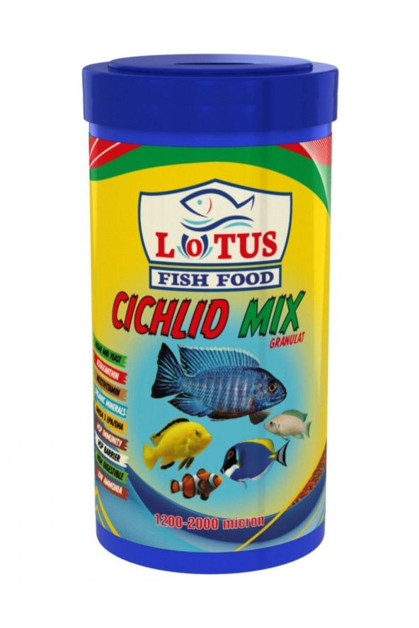 Cichlid Mix Granül 250 Ml Malawi Ciklet Yunus Sarı Prenses Ahli Balık Yemi
