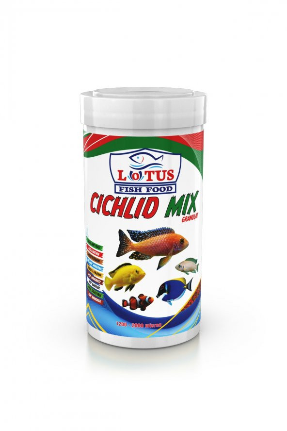 Cichlid Mix Granül 250 Ml Malawi Ciklet Yunus Sarı Prenses Ahli Balık Yemi - 3