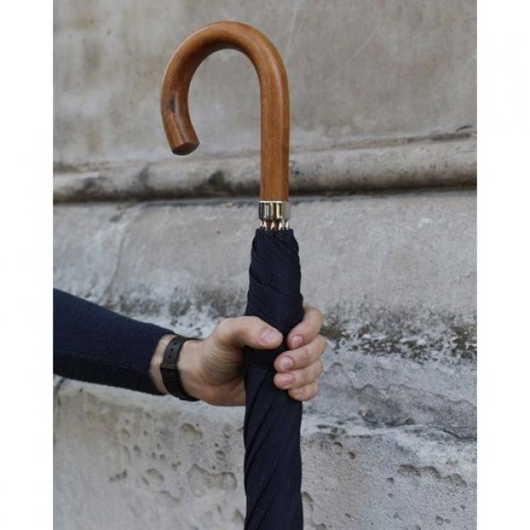 Ahşap Sap Lüx Baston Şemsiye - Resim 3