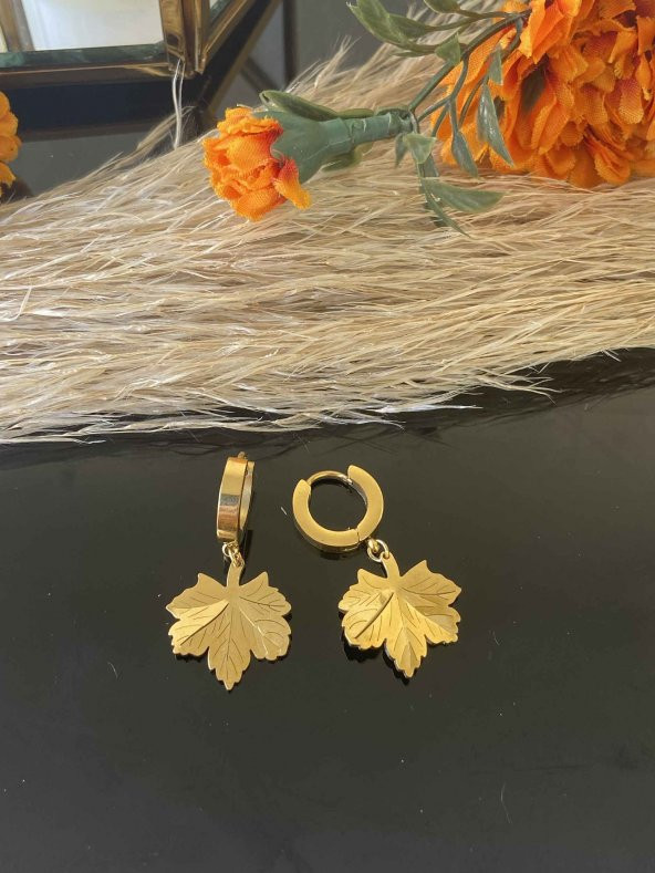 Aksesuar Çarşısı Çelik Sallantılı Yaprak Kolye - 2