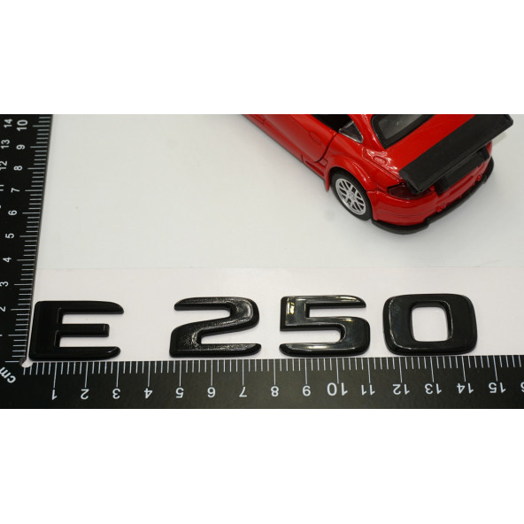 E 250 Bagaj Parlak Siyah ABS 3M 3D Yazı Logo - 5