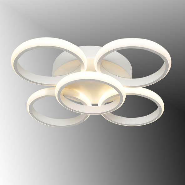 TT Aydınlatma TT304-4+1-BY YUVARLAK  Mat Beyaz 5 li Led Avize