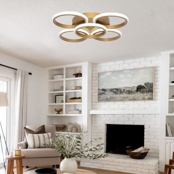 TT Aydınlatma TT304-4+1-ESK YUVARLAK  Eskitme Boyalı 5 li Led Avize - 2