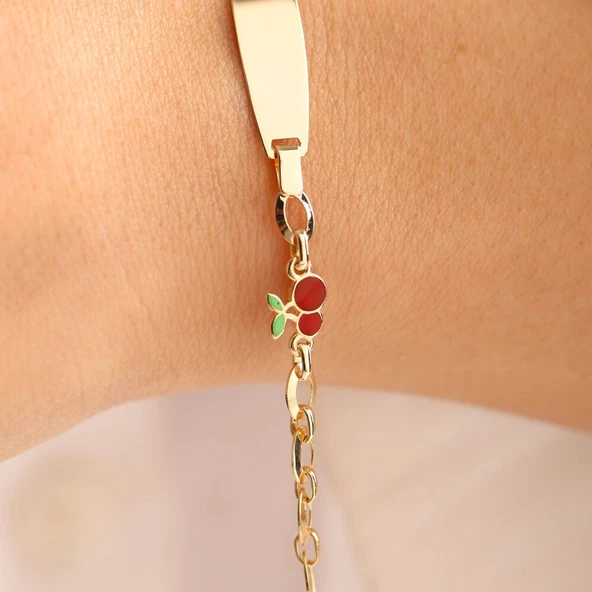 Altın Çocuk Bileklik Kiraz Form Mine - 2