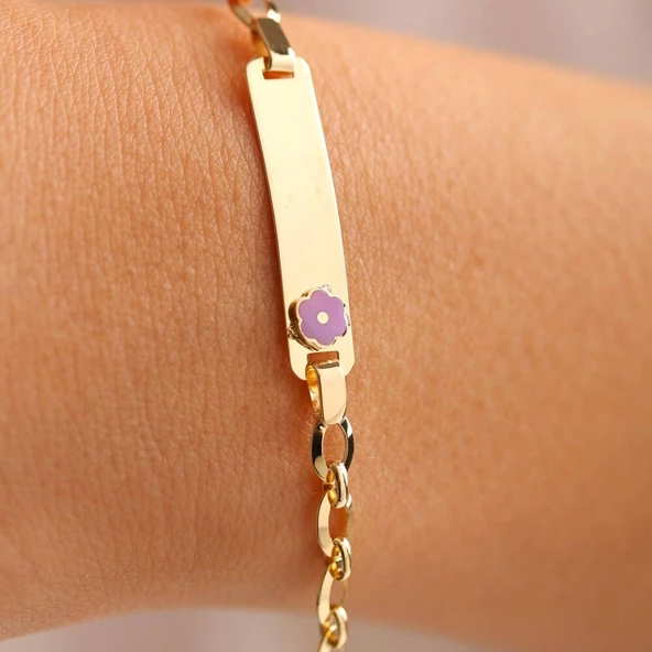 Altın Çocuk Bileklik Yonca Form Mine - 2