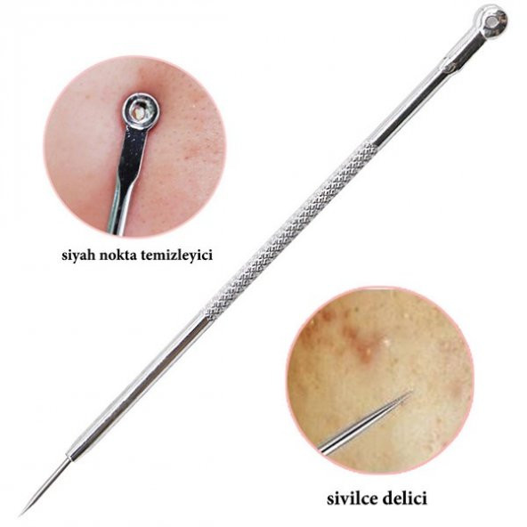 Paslanmaz Çelik Siyah Nokta Sivilce ve Akne Temizleyici Set 3lü Kit - 4