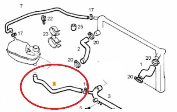 OPEL ASTRA F YEDEK SU DEPOSU ALT HORTUMU,1337112 - Resim 2