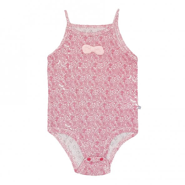 Bibaby Pink Flowers Jakarlı Bebek Badi - Pembe