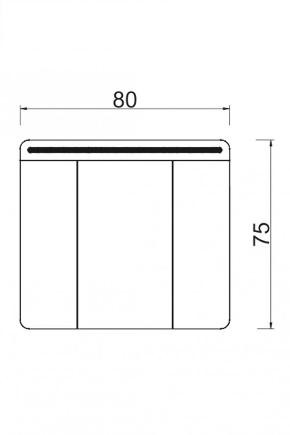 Denko Girne 90 Ledli Aynalı Banyo Dolabı Üst Modülü - 2