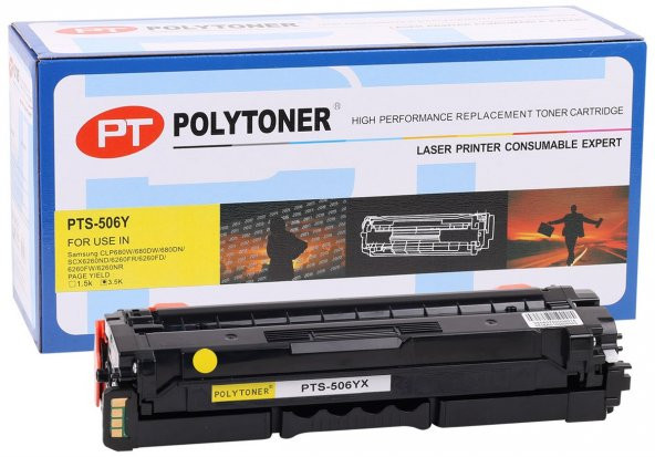 Samsung MLT D 506 YX Polytoner Sarı CLP 680 W SCX 6260 ND 6260 FR (3,5k)