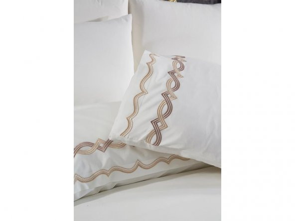 Flexi Nakışlı 6 Parça Nevresim Takımı Krem - 3