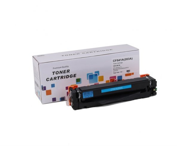 HP CF541A 203A CRG 054 Mavi Muadil Toner M254dn 280 281fdn LBP621 640 MF645