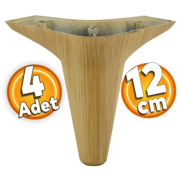 Aspen Lüks Mobilya Kanepe Koltuk Tv Ünitesi Baza Ayağı Ayakları 12 Cm Açık Kahverengi 4 Adet