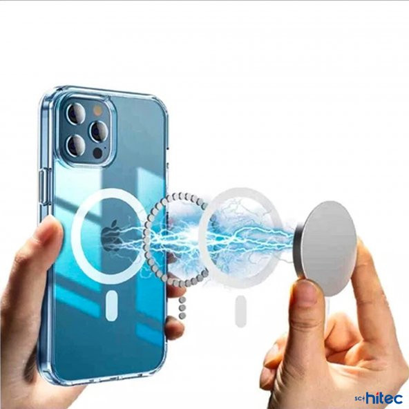 ScHitec İphone 13 Pro Max Magsafe Özellikli Şeffaf Kılıf - Resim 3