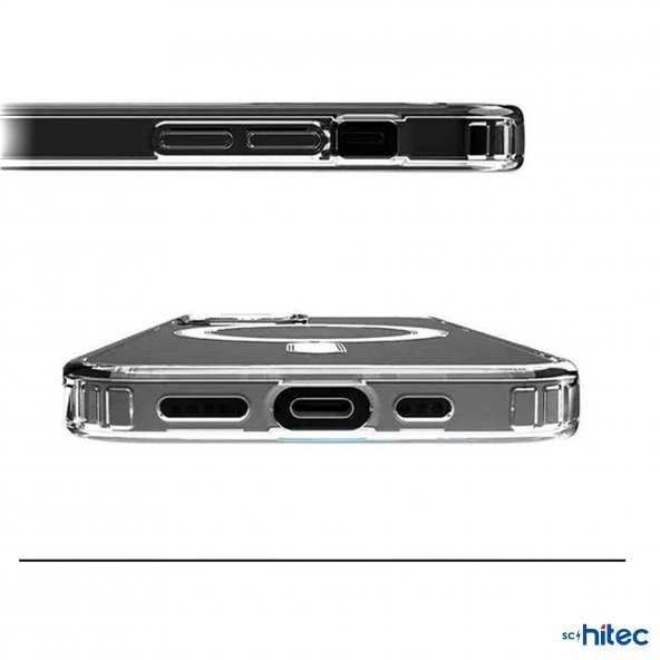 ScHitec İphone 13 Pro Max Magsafe Özellikli Şeffaf Kılıf - Resim 4