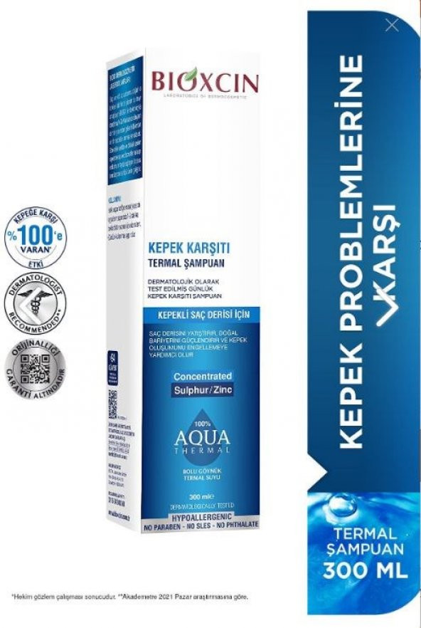 Bioxcin Aqua Thermal Kepek Şampuanı 300 Ml 8680512614302