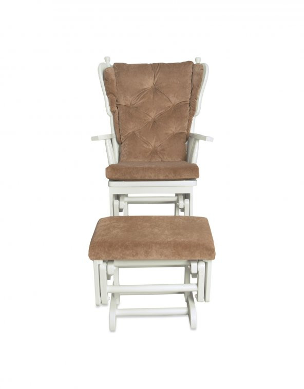 Asedia Mama Puflu Lake Kahverengi Minderli Sallanan Sandalye Emzirme Koltuğu - Resim 2