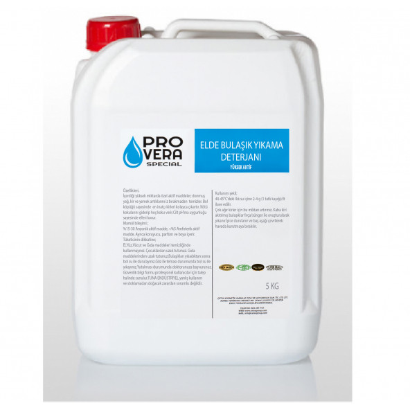 Pro Vera  Elde Bulaşık Yıkama Deterjanı Konsantre 5 Kg