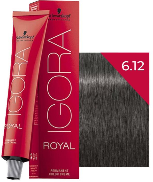 Schwarzkopf Igora Royal Saç Boyası 6.12 Koyu Kumral Sandre Küllü 60 ml