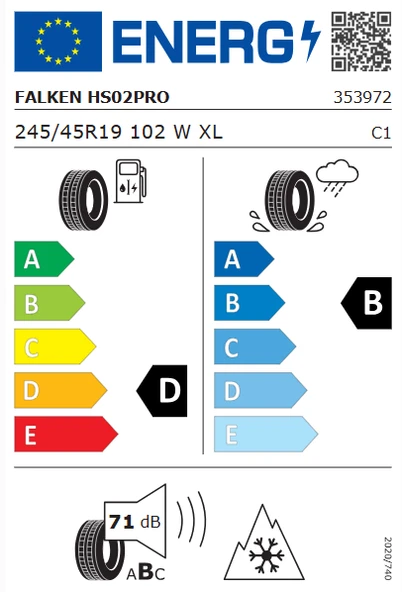 Falken EuroWinter HS02 PRO 245/45 R19 102W XL Kış Lastiği - 2025 - Resim 2
