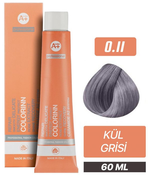 Colorinn Professional Tüp Saç Boyası 0.11 Kül Grisi 60 ml - 1