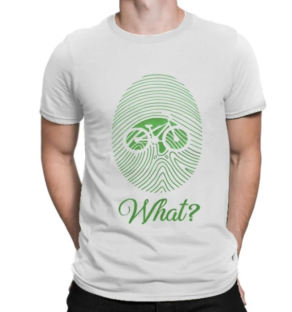 BikeStyle Temalı  Özel Tasarım Tshirt Parmak İzi  -Beyaz