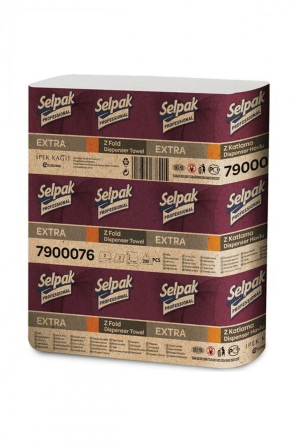 Professional Extra Z Katlama Dispenser Kağıt Havlu 200 Yaprak 12li Paket