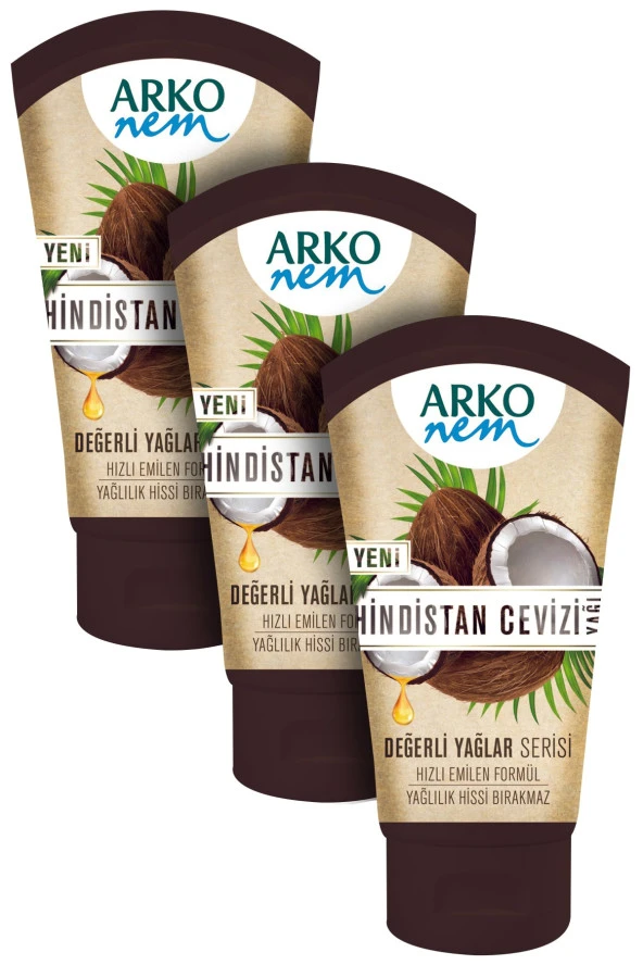 Arko Nem 3'Lü Değerli Yağlar Hindistan Cevizi Yağı 3X60 ml - 2