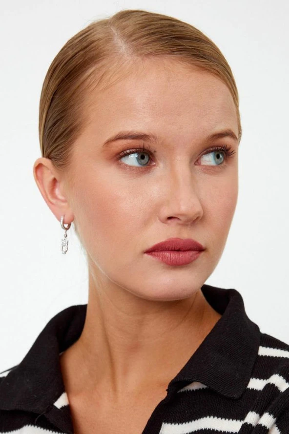 Baykuş Model Gümüş Küpe - 3