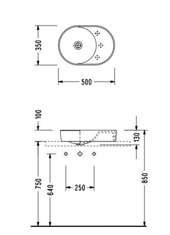 Serel Sapphire Tezgah Üstü Çanak Lavabo 35x50 cm SP40SXS110H - 2