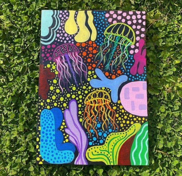 Ayşenur Aydın imzalı El yapımı akrilik tablo 25x35