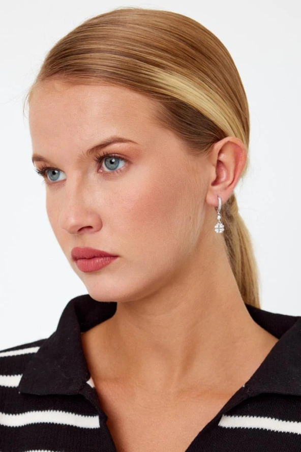 Yonca Model Gümüş Küpe - 6