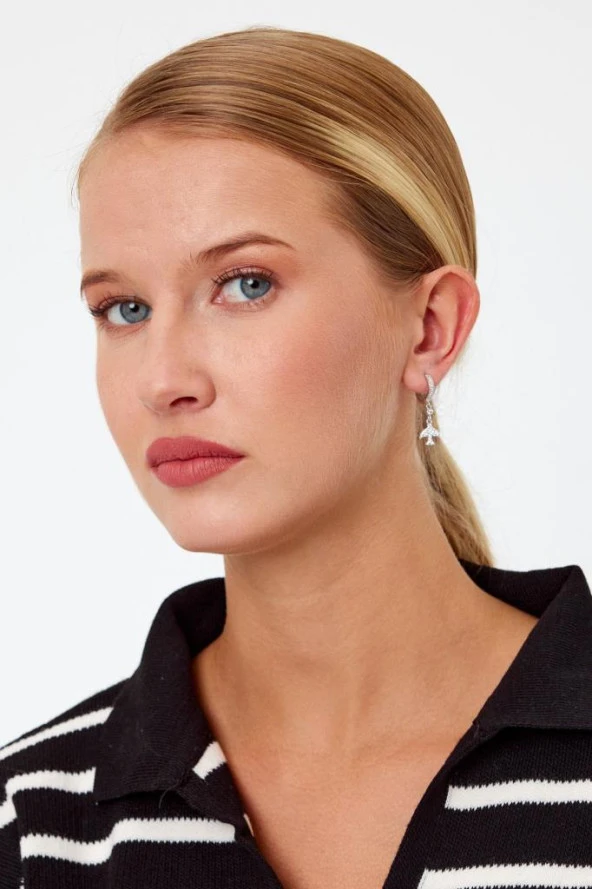 Kuş Model Gümüş Küpe