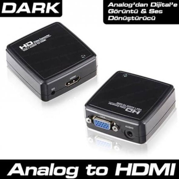 Dark DK HD AVGAXHDMI2 VGA to HDMI Dönüştürücü Siyah