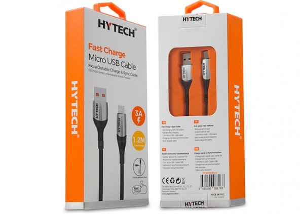 Hytech HY-X250 3A Micro Usb 1,2m Gold Data + Sarj Kablosu