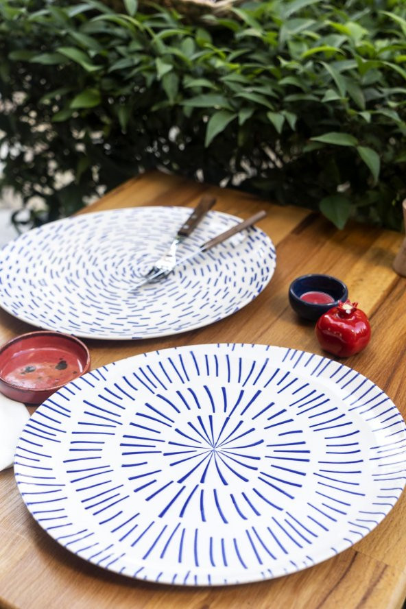 Mart Home Blue Fokai Oval Servis Tabağı - 2
