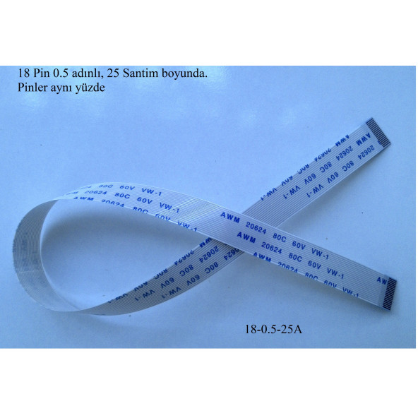 Awm 20624 80C 60V Vw-1 Flex Şerit Kablo 18 Pin 25Cm 18-0.5-25A