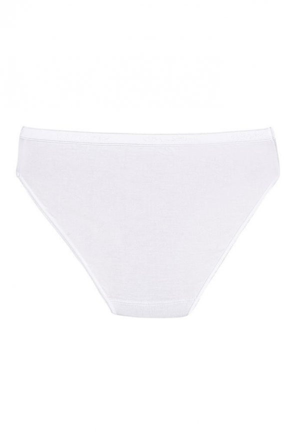 12 Adet Yıldız Bayan Bambu Bikini Külot Beyaz 3955 - 2