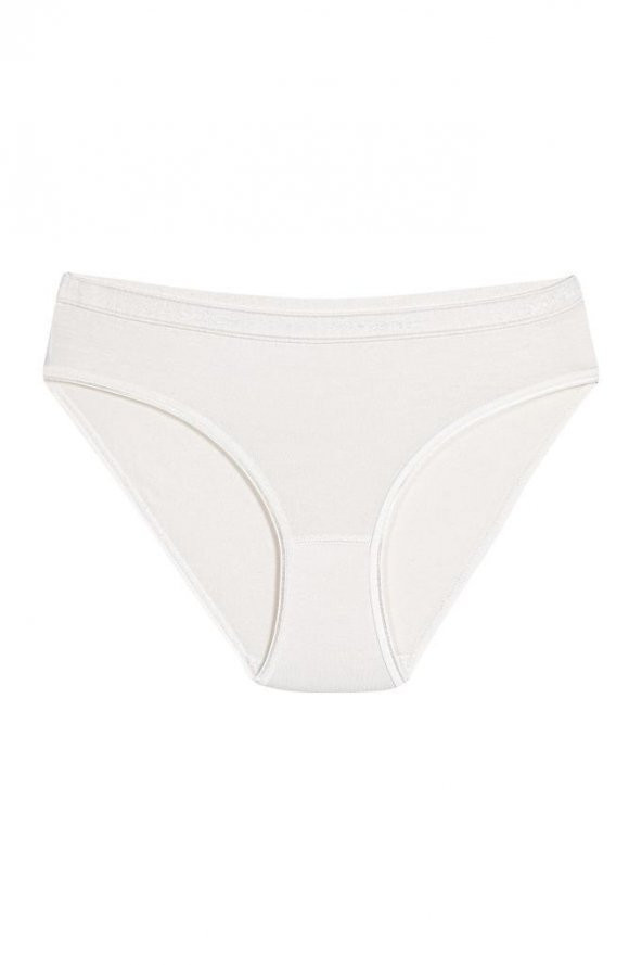 12 Adet Yıldız Bayan Bambu Bikini Külot Ekru 3957