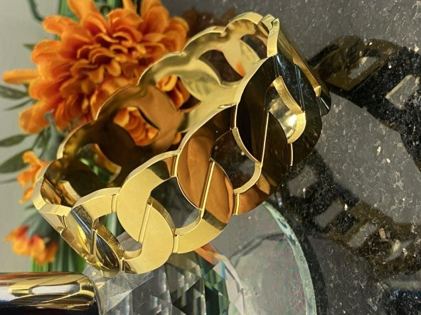 Aksesuar Çarşısı Çelik Halka Tasarımlı Kelepçe Bileklik - Resim 2