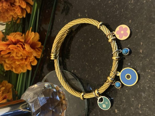 Aksesuar Çarşısı Çelik Pandora Model Hasır Çiçek Tasarımlı Bileklik - 2
