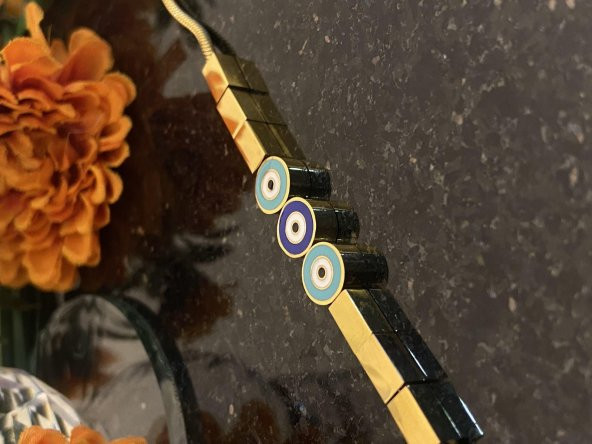 Aksesuar Çarşısı Çelik İtalyan Zircir Üç Nazar Boncuk Tasarımlı Bileklik - Resim 3