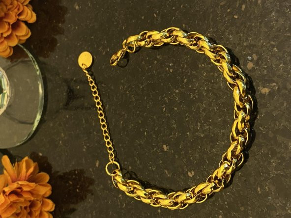Aksesuar Çarşısı Çelik SamanYolu Bileklik Gold - 3